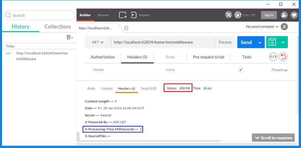 A Postman response, showing the status code 200 OK and including the 